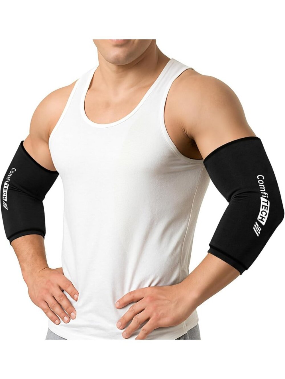 Flexible Arm Gel Cold Sleeve for Tennis Elbow Relief - 2-Pack Ice Pack Wraps